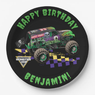 Monster Jam Grave Digger Birthday Paper Plates