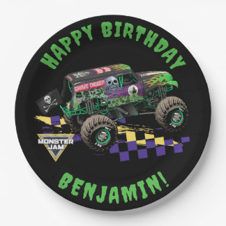 Monster Jam Grave Digger Birthday Paper Plates