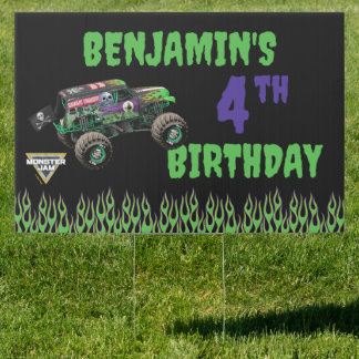 Monster Jam Grave Digger Birthday Sign