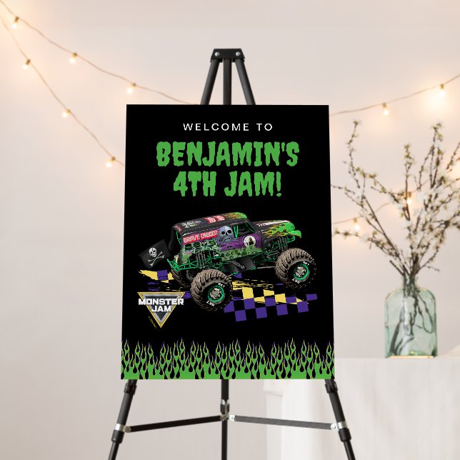 Monster Jam Grave Digger Birthday Welcome Foam Board (In Situ (Stand))