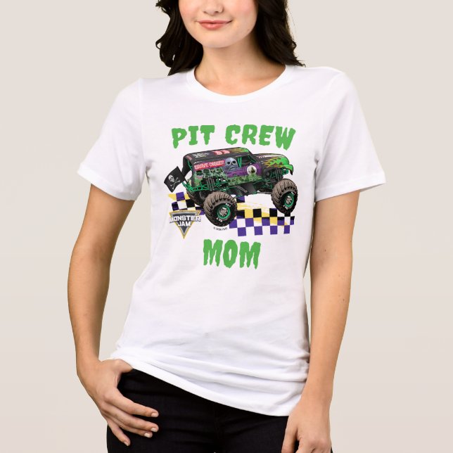 Monster Jam Grave Digger Pit Crew Mom Tri-Blend Shirt (Front)