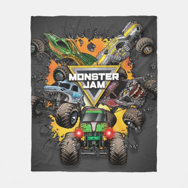 Monster Jam Group Fleece Blanket (Front)
