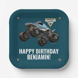 Monster Jam Megalodon Birthday Paper Plates