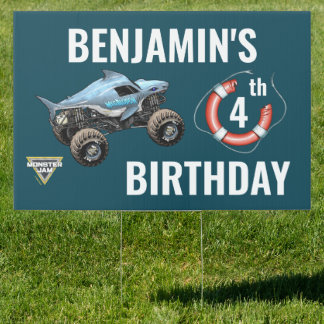 Monster Jam Megalodon Birthday Sign