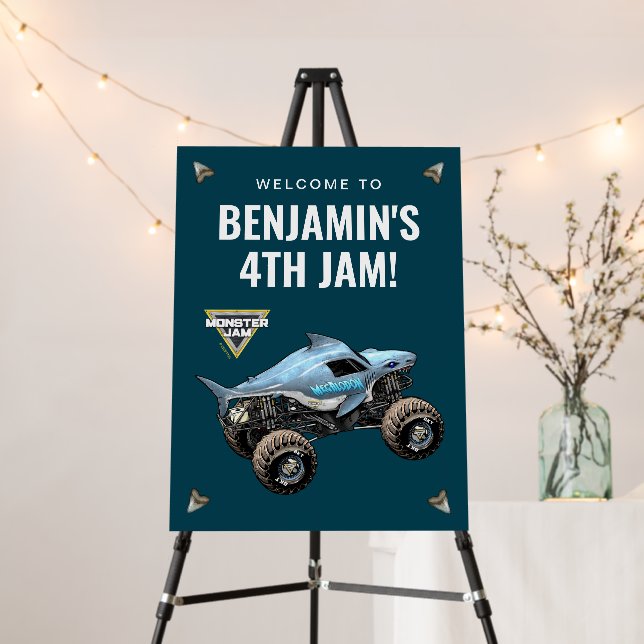 Monster Jam Megalodon Birthday Welcome Foam Board (In Situ (Stand))