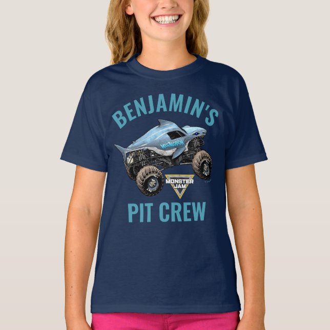 Monster Jam Megalodon Pit Crew Birthday T-Shirt (Front)