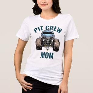 Monster Jam Megalodon Pit Crew Mom Birthday Tri-Blend Shirt