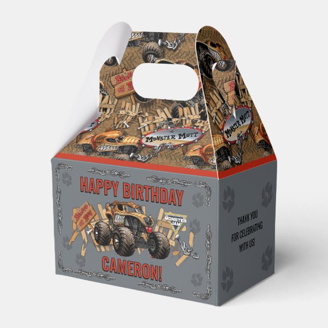 Monster Jam - Monster Mutt Birthday Favor Boxes (Front Side)