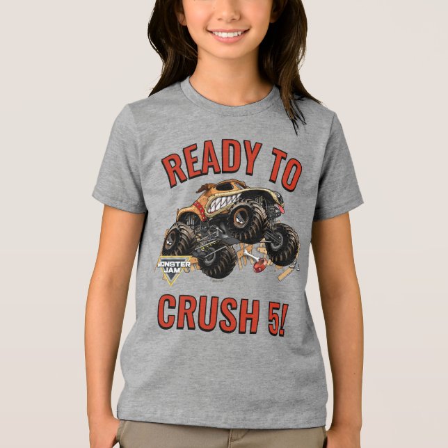 Monster Jam - Monster Mutt Ready to Crush Birthday Tri-Blend Shirt (Front)