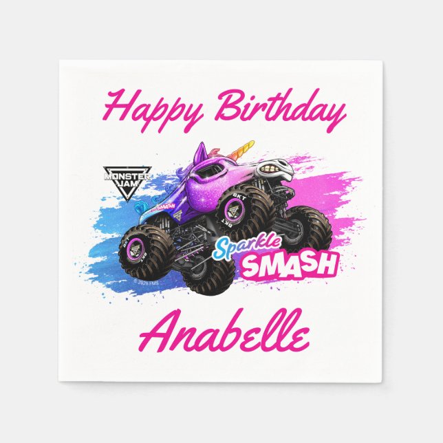 Monster Jam - Sparkle Smash Birthday Napkins (Front)