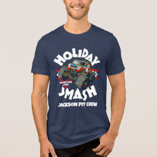 Monster Jam Stunt Truck "Holiday Smash" Lights Tri-Blend Shirt
