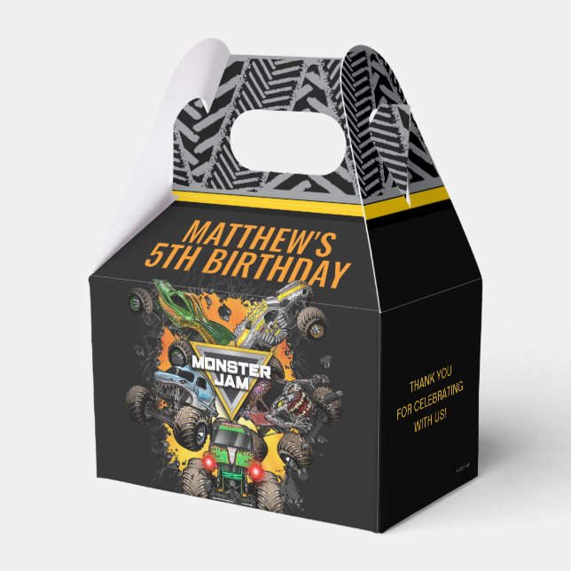 Monster Jam Trucks Birthday Favor Boxes (Front Side)