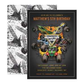 Monster Jam Trucks Birthday  Invitation