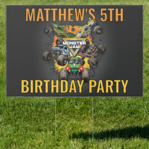 Monster Jam Trucks Birthday Sign