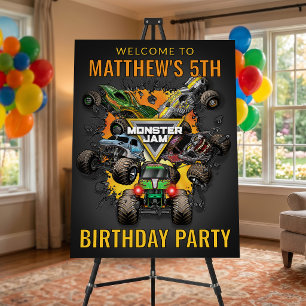 Monster Jam Trucks Birthday Welcome Foam Board