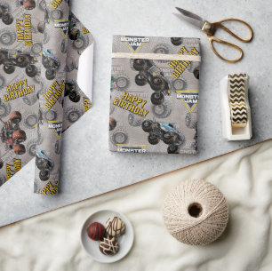 Monster Jam Trucks Birthday Wrapping Paper