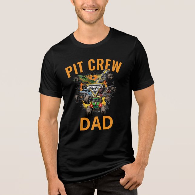 Monster Jam Trucks Pit Crew Dad Tri-Blend Shirt (Front)