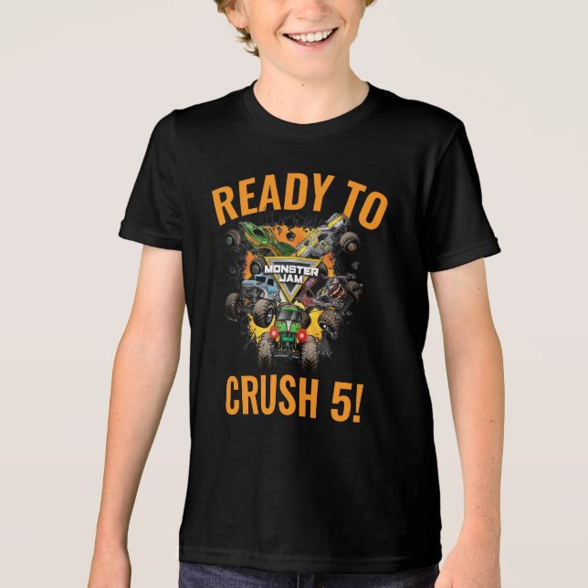 Monster Jam Trucks Ready to Crush Tri-Blend Shirt (Front)