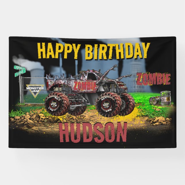 Monster Jam - Zombie Birthday Banner (Horizontal)