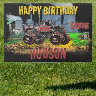 Monster Jam - Zombie Birthday Sign