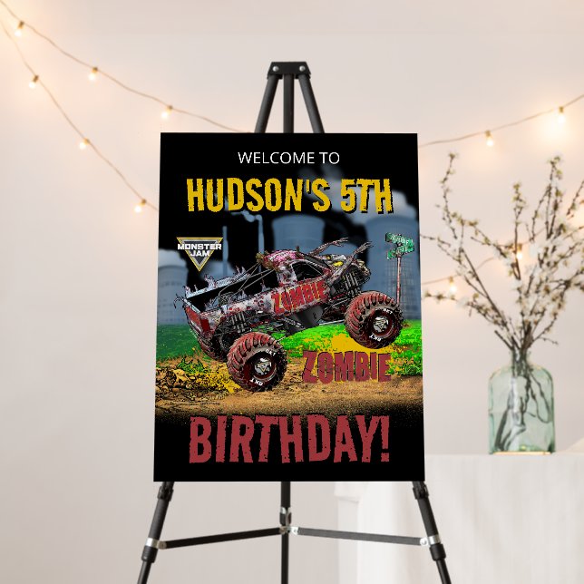 Monster Jam - Zombie Birthday Welcome Foam Board (In Situ (Stand))