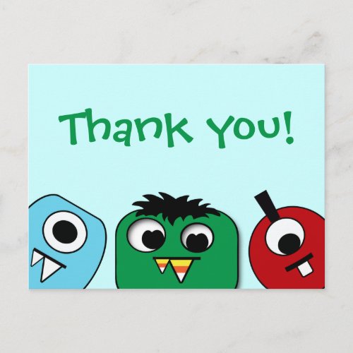 Monster Kids Thank You Card