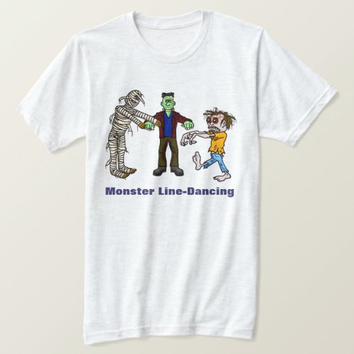 Monster Line Dancing Funny Halloween T_Shirt