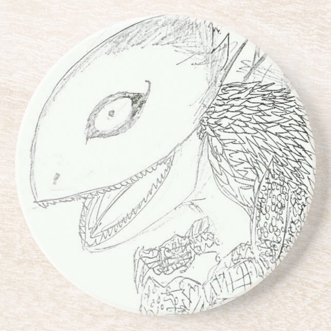monster lizard cartoon coaster (Front)