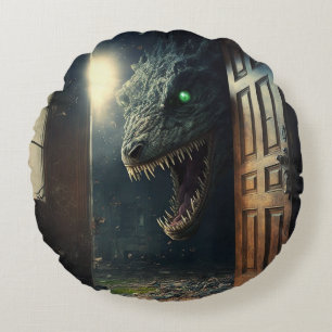 Monster Lurk Round Pillow
