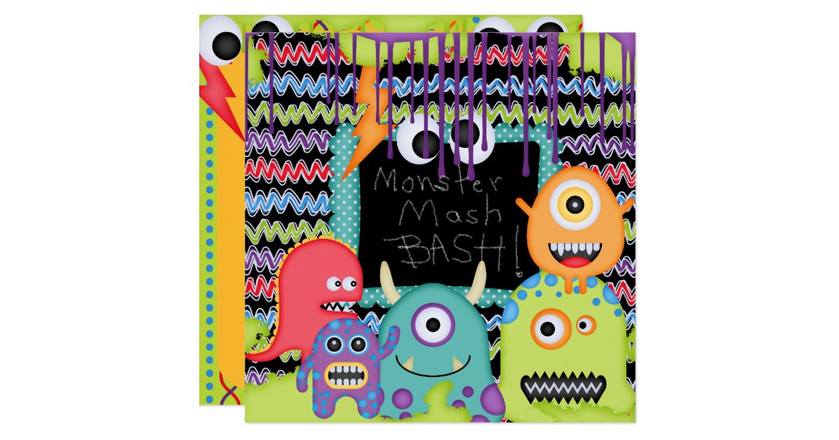 Monster Mash Bash Birthday Invitation | Zazzle