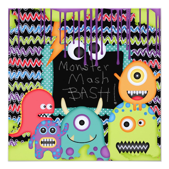 Monster Mash Bash Birthday Invitation | Zazzle.com