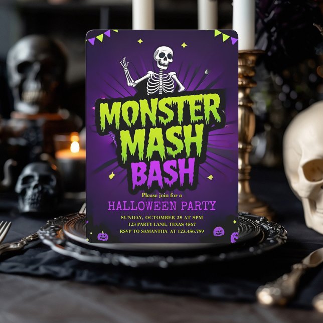 Monster Mash Bash Halloween Party | Spooky Holiday Card (Creator Uploaded)