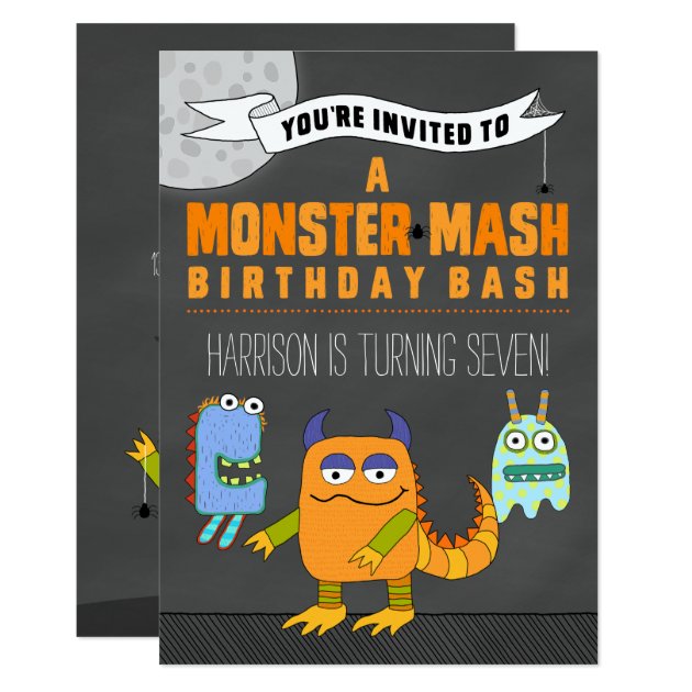 Monster Mash BIRTHDAY Bash Invitations