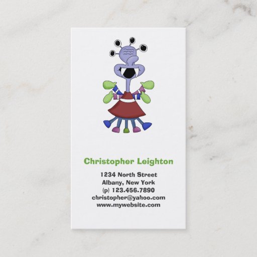 Customizable Monster Mash · Blue Four-Eyed Monster Business Cards