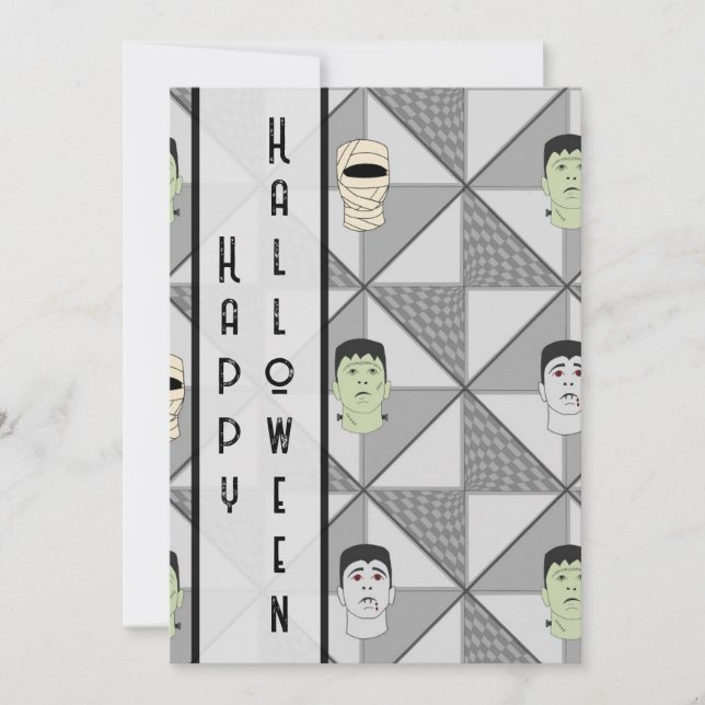 Monster Mash Gray Invitation (Front)
