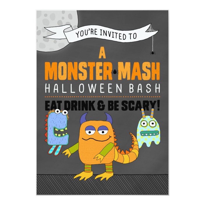 Monster Mash Halloween Bash Invitations | Zazzle.com