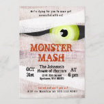 Monster Mash Halloween Bash Mummy Invitation<br><div class="desc">Mummy eyeball peeking Halloween monster mash party invite</div>