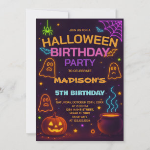 Monster Mash Halloween Birthday Invitation