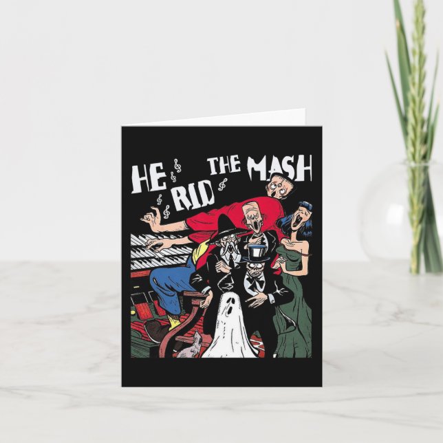 Monster Mash Halloween Ghoul Ghost  Card (Front)