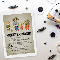 Monster Mash Halloween Kids Birthday  Invitation