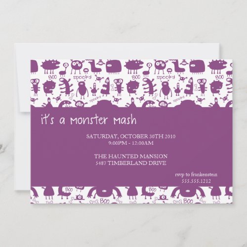 monster mash halloween party invitation invitation