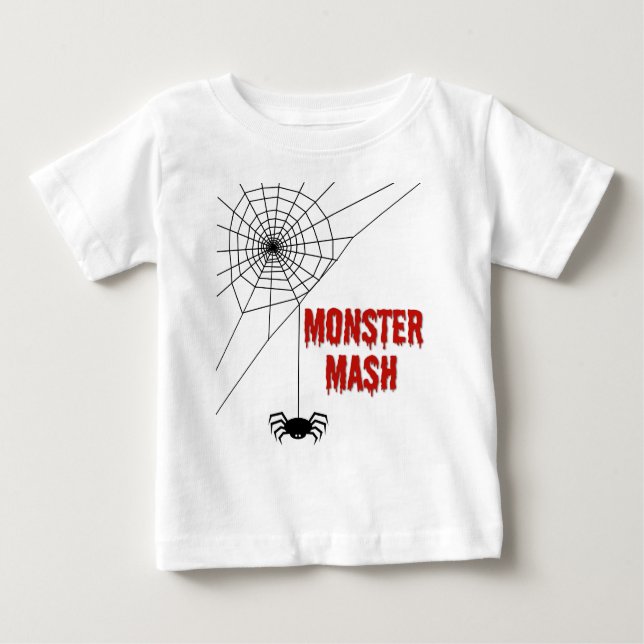 Monster Mash Halloween Spiderweb Baby T-Shirt (Front)