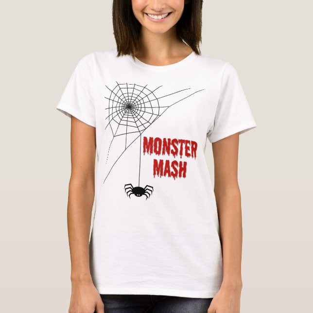 Monster Mash Halloween Spiderweb T-Shirt (Front)
