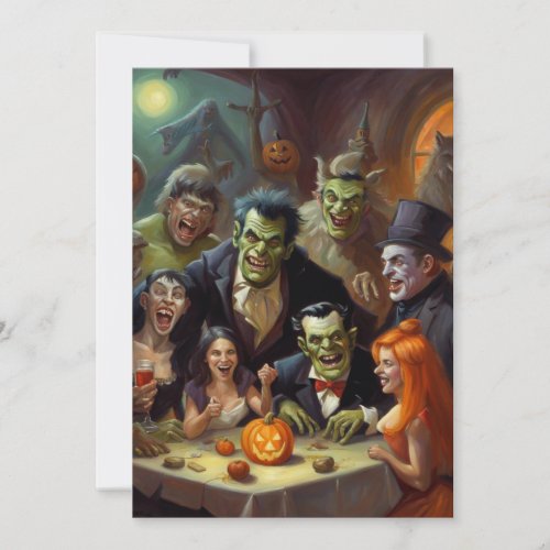 Monster Mash Horror Happy Halloween  Holiday Card