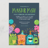 MONSTER MASH KIDS BIRTHDAY PARTY INVITATION invite