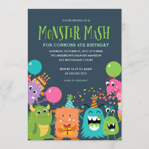 MONSTER MASH KIDS BIRTHDAY PARTY INVITATION invite