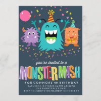 MONSTER MASH KIDS BIRTHDAY PARTY INVITATION invite
