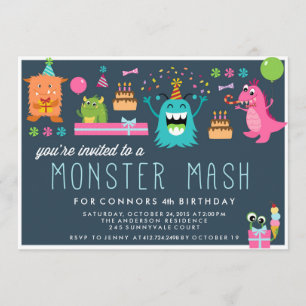 MONSTER MASH KIDS BIRTHDAY PARTY INVITATION invite