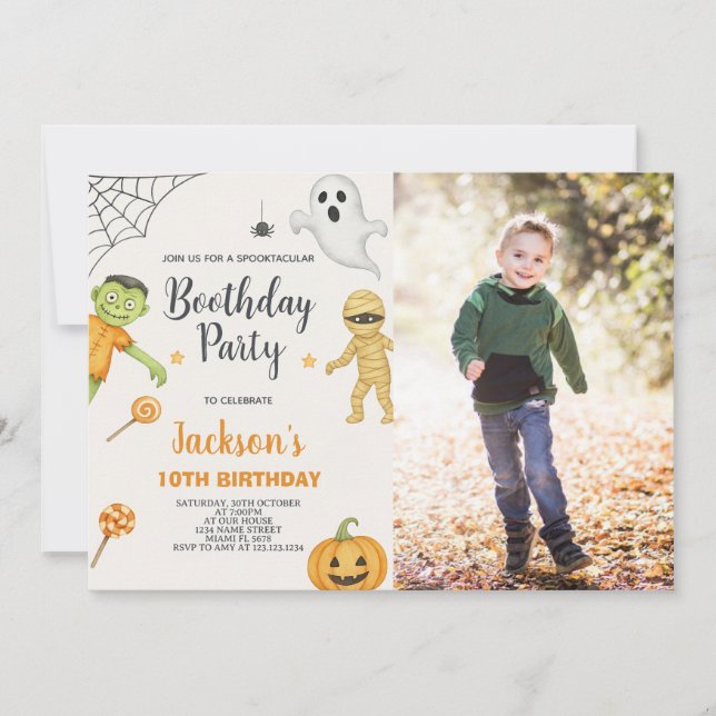 Monster Mash Kids Halloween Birthday Invitation (Front)