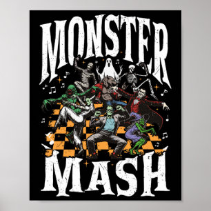Monster Mash Retro Halloween Funny Monster Spooky  Poster